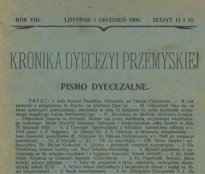 Kronika diecezji przemysl 1908